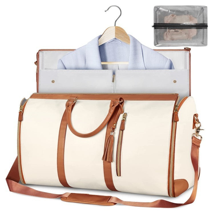 Foldable PU Leather Travel Duffel for Women – Stylish Carry-On & Business Bag