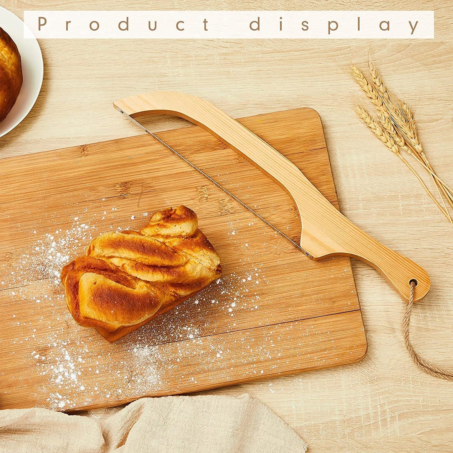 Premium Wooden Bread Bow Knife – Serrated Edge for Perfect Slicing
