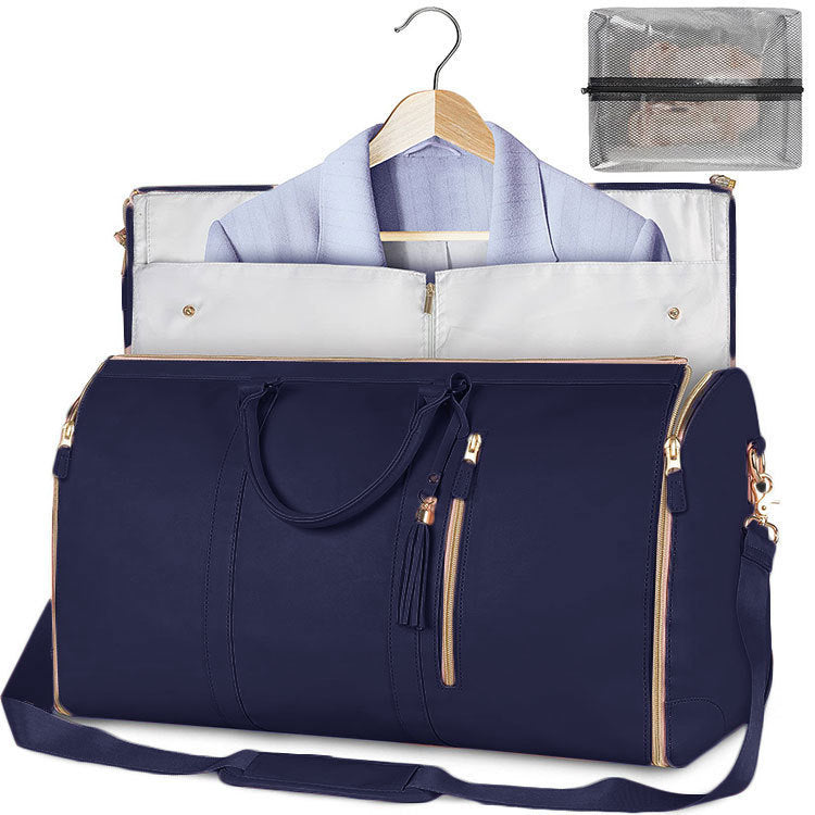 Foldable PU Leather Travel Duffel for Women – Stylish Carry-On & Business Bag