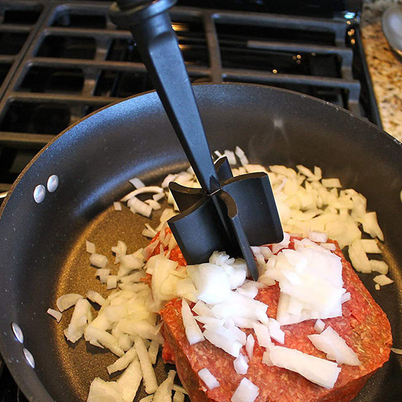 Heat-Resistant Meat Chopper & Masher – Non-Stick Nylon Tool for Ground Beef & Turkey