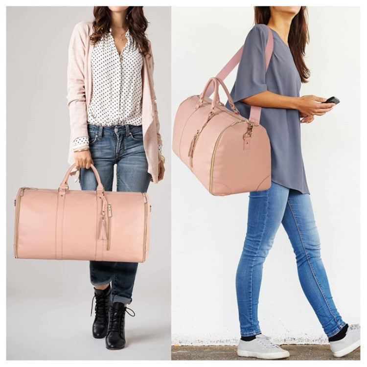 Foldable PU Leather Travel Duffel for Women – Stylish Carry-On & Business Bag