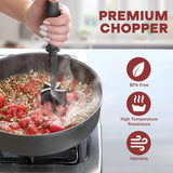 Heat-Resistant Meat Chopper & Masher – Non-Stick Nylon Tool for Ground Beef & Turkey