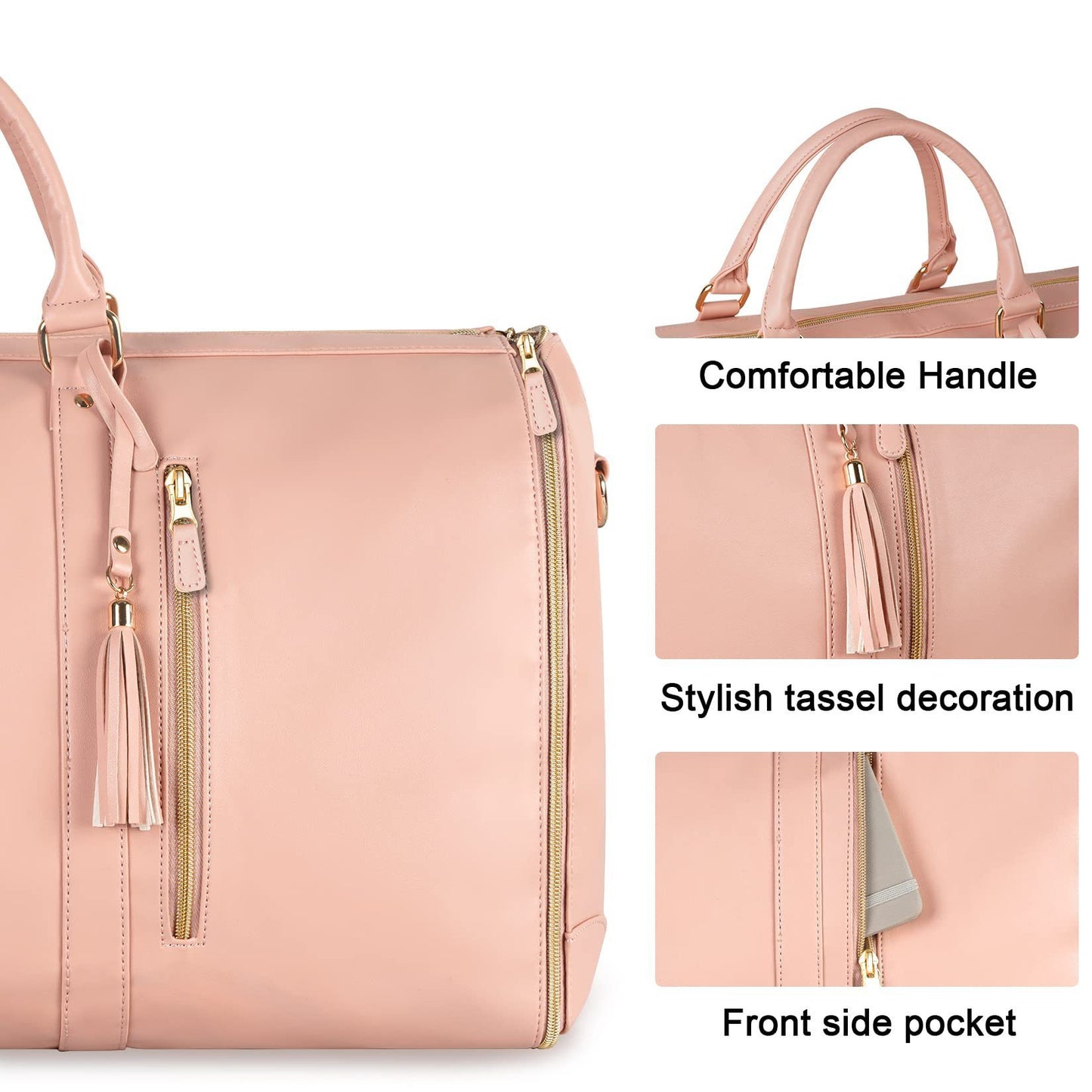 Foldable PU Leather Travel Duffel for Women – Stylish Carry-On & Business Bag
