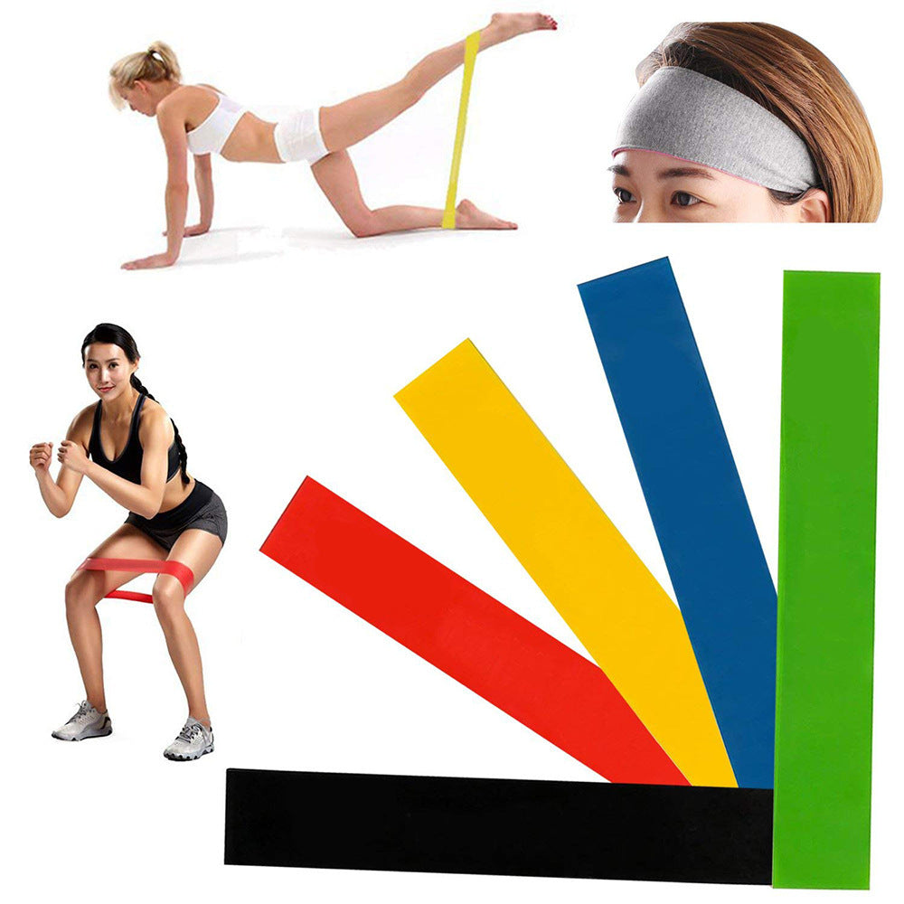 Elastic Workout Bands – Set of 5 for Yoga & Fitness