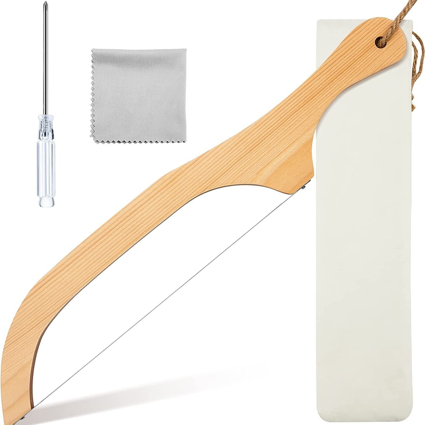 Premium Wooden Bread Bow Knife – Serrated Edge for Perfect Slicing