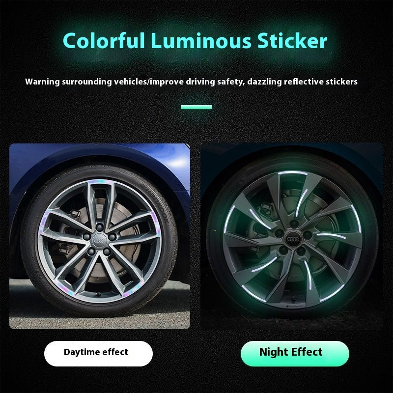 Reflective Car Stickers – Wheel & Door Safety Tape