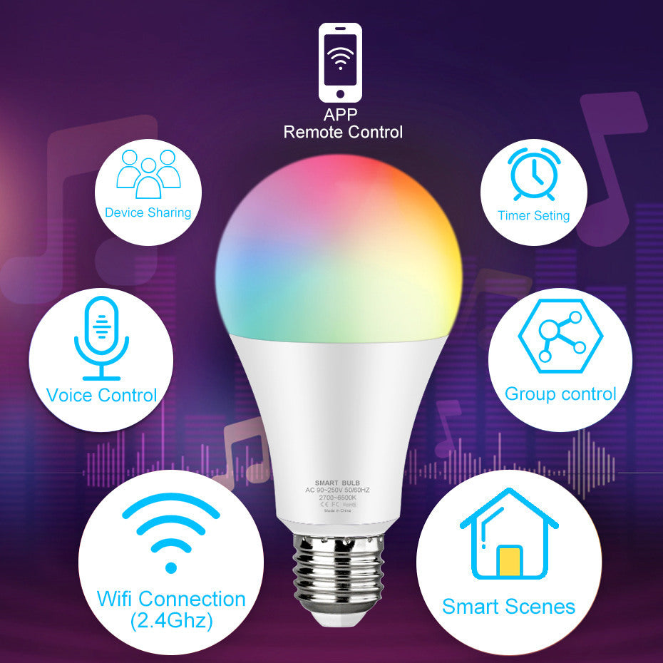 Explosive Wi-Fi Smart Bulb Color Tone Voice Control Bulb