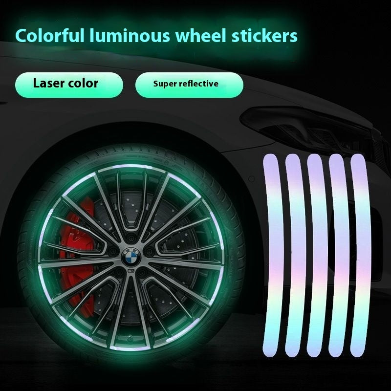 Reflective Car Stickers – Wheel & Door Safety Tape
